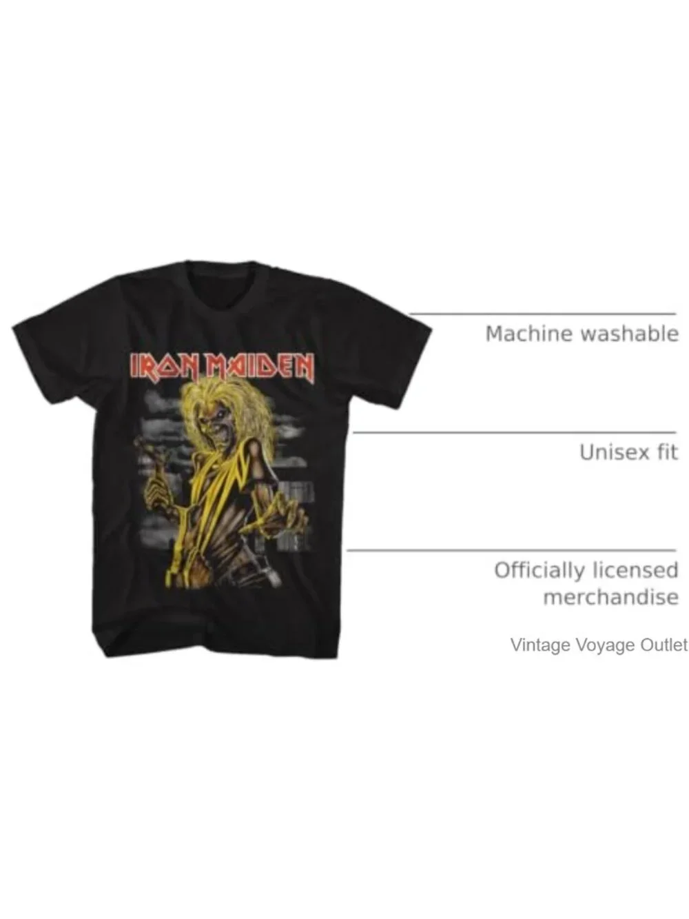 Iron Maiden Killers Eddie Bloody Axe Graphic Tee Cotton Crewneck Unisex
